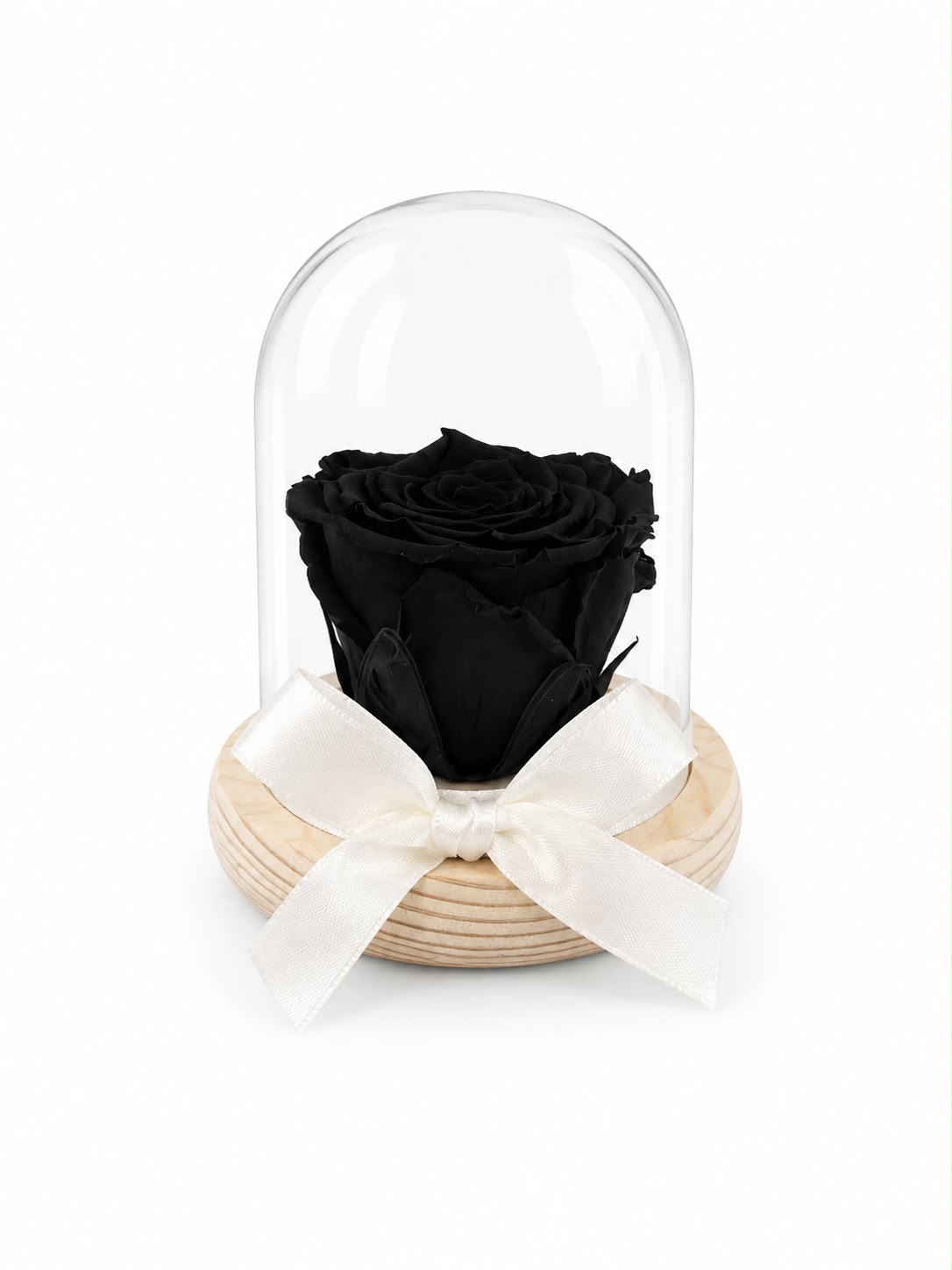 Rosa Preservada Negra en Madera