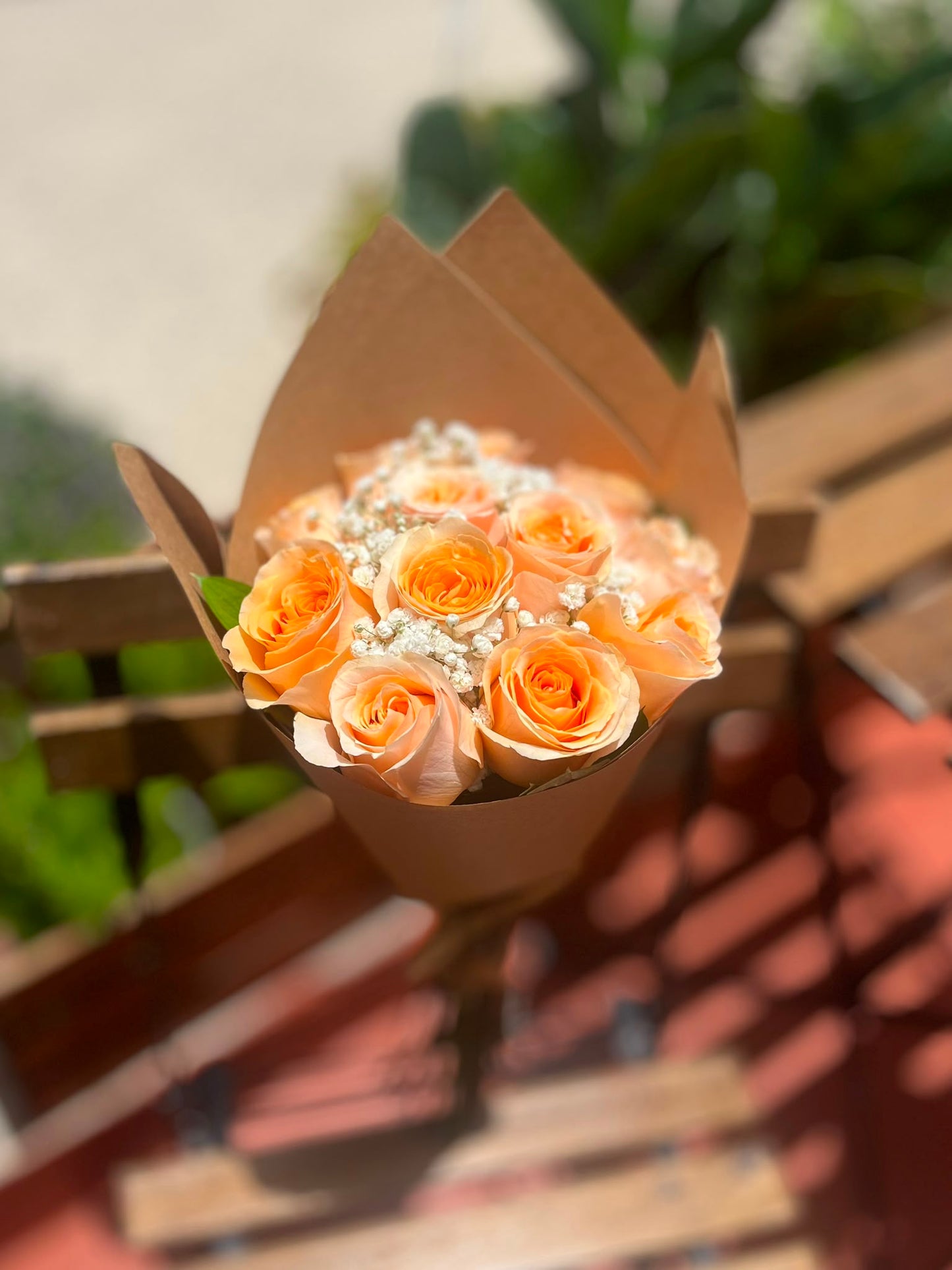 Bouquet 12 rosa peach