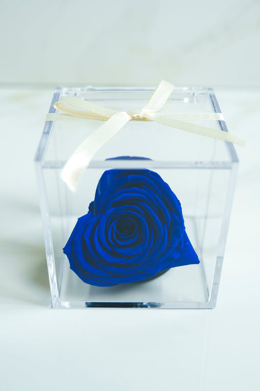Rosa Preservada Azul Corazon